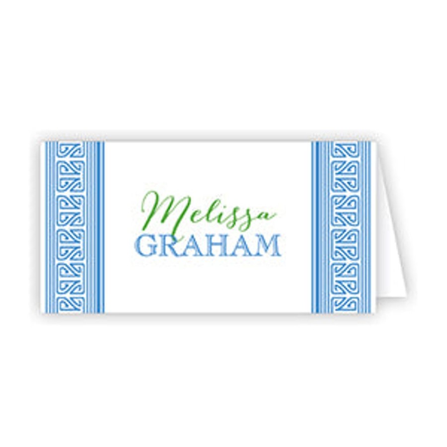 Home & Entertaining Rosanne Beck | Asian Stripe Blue Place Card