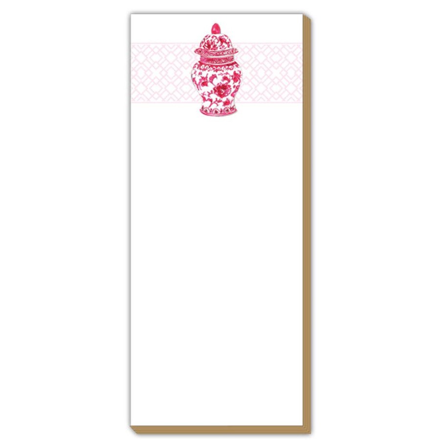 Notes & Pads Rosanne Beck | Pink Urn Luxe Skinny List Pad