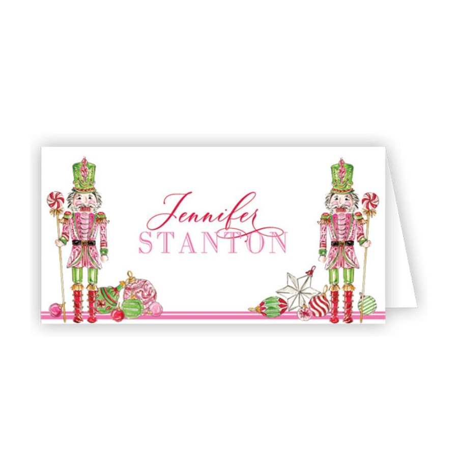 Seasonal Rosanne Beck | Pink Peppermint Nutcracker Place Cards