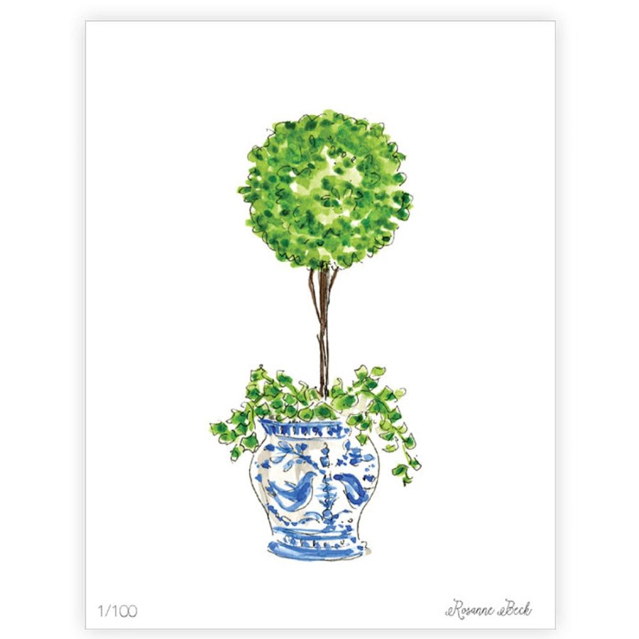 Home & Entertaining Rosanne Beck | Ivy Topiary Watercolor Art Print