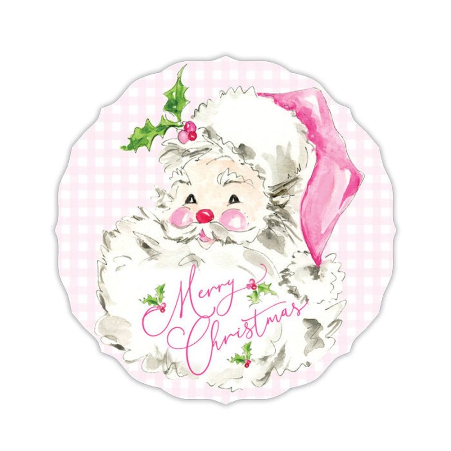 Home & Entertaining Rosanne Beck | Pink Santa Posh Die-Cut Placemats