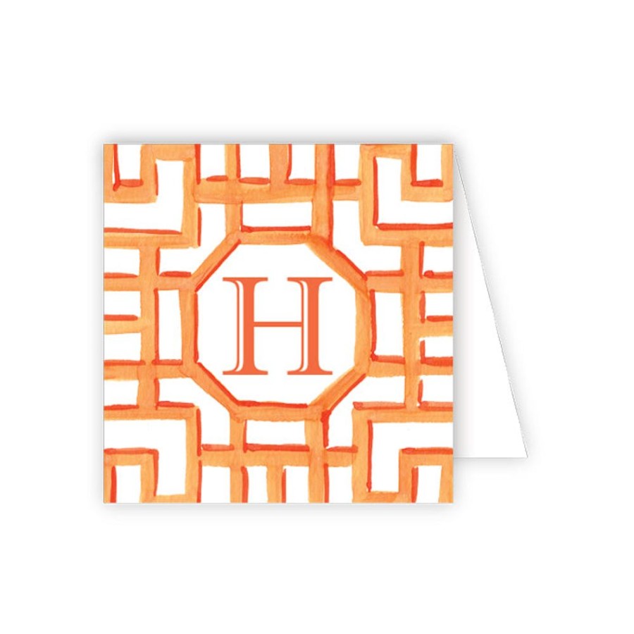 Monograms Rosanne Beck | Lattice Monogram H Enclosure Card