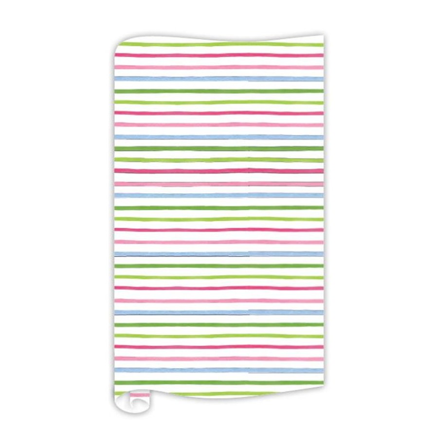 Seasonal Rosanne Beck | Handpainted Bright Stripe Pattern Wrapping Paper