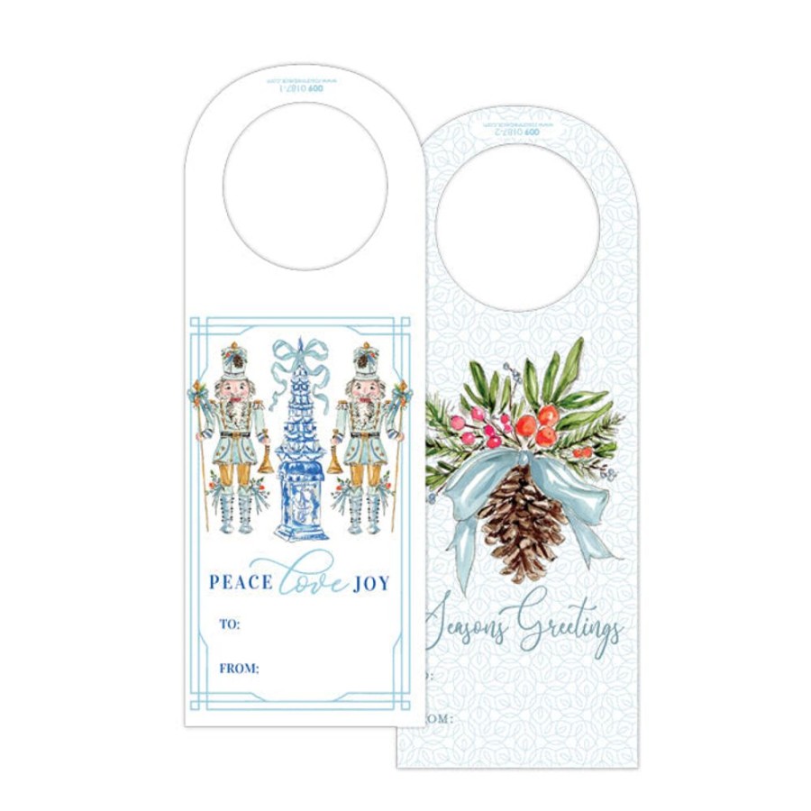 Seasonal Rosanne Beck | Christmas Citrus Tree & Nutcrackers Wine Tags