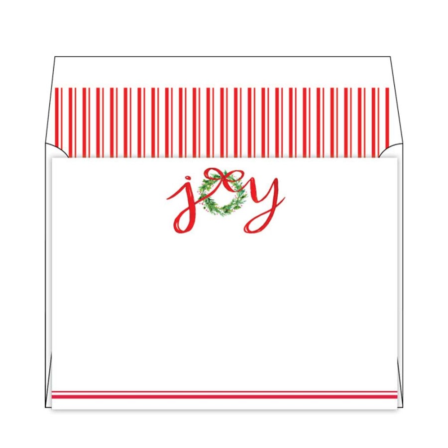 Notes & Pads Rosanne Beck | Joy Red Stripes Flat Note Stationery