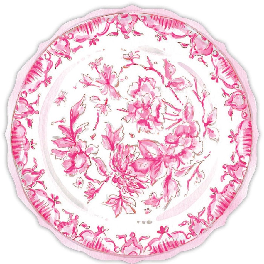 Seasonal Rosanne Beck | Pink Chinoiserie Plate Posh Die-Cut Placemats