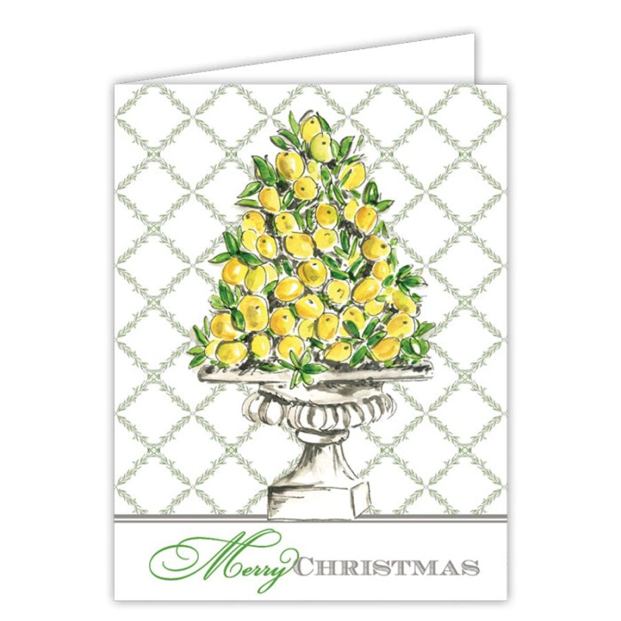 Seasonal Rosanne Beck | Merry Christmas Lemon Topiary Greeting Card