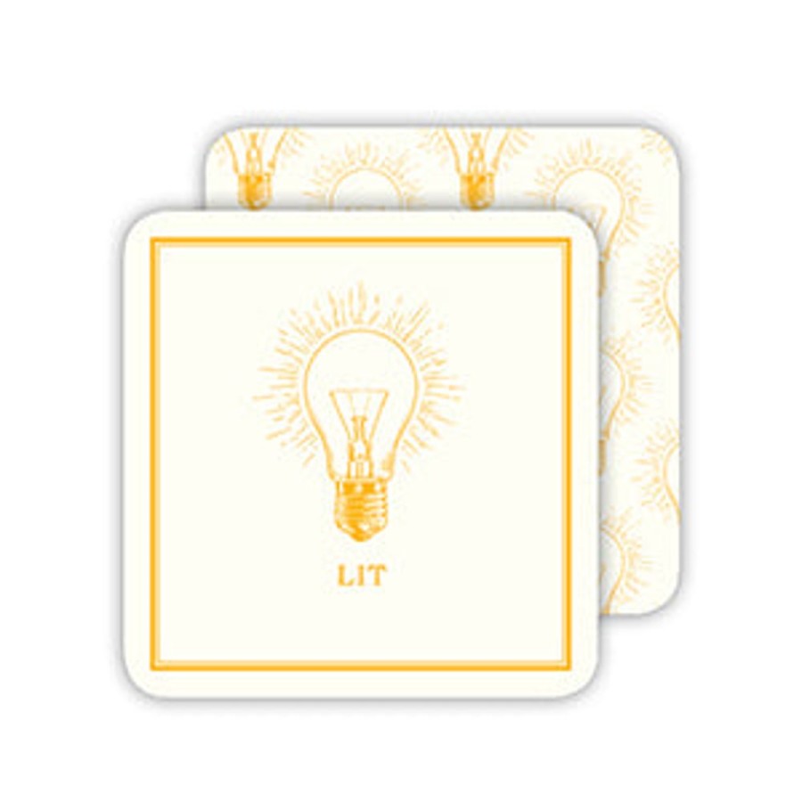 Home & Entertaining Rosanne Beck | Lit Light Bulb Paper Coasters