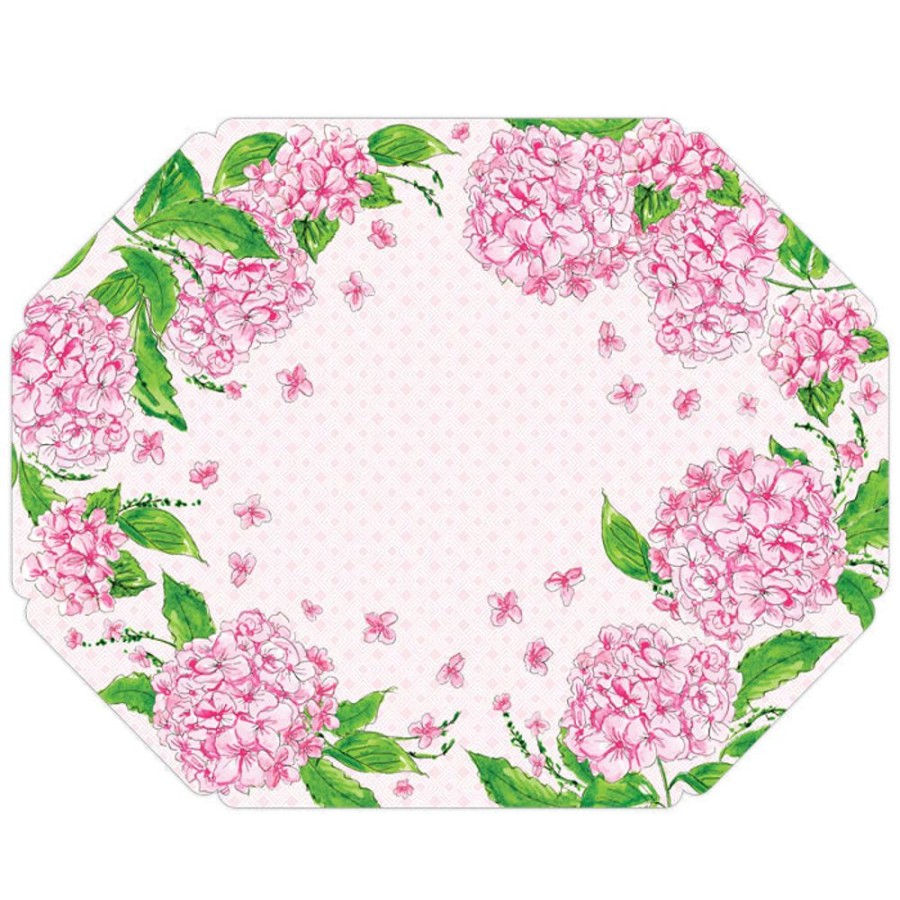 Home & Entertaining Rosanne Beck | Pink Hydrangea Posh Die-Cut Placemats