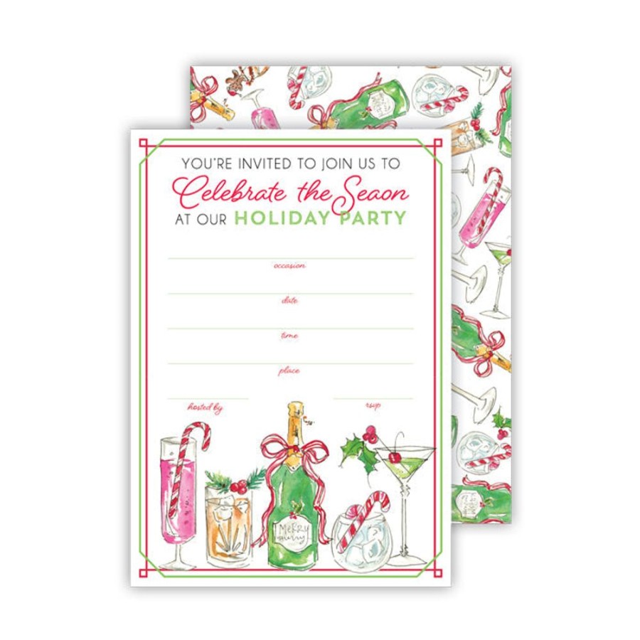 Seasonal Rosanne Beck | Holiday Cocktails Fill-In Invitation