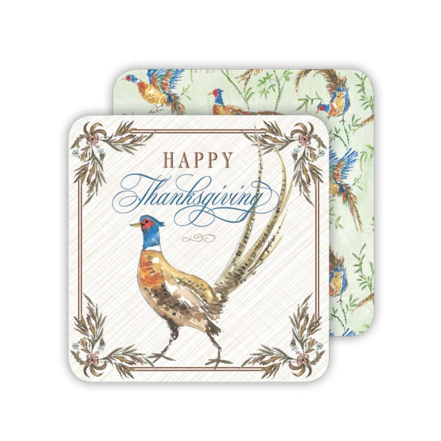 Home & Entertaining Rosanne Beck | Thanksgiving Pheasant Paper Coasters