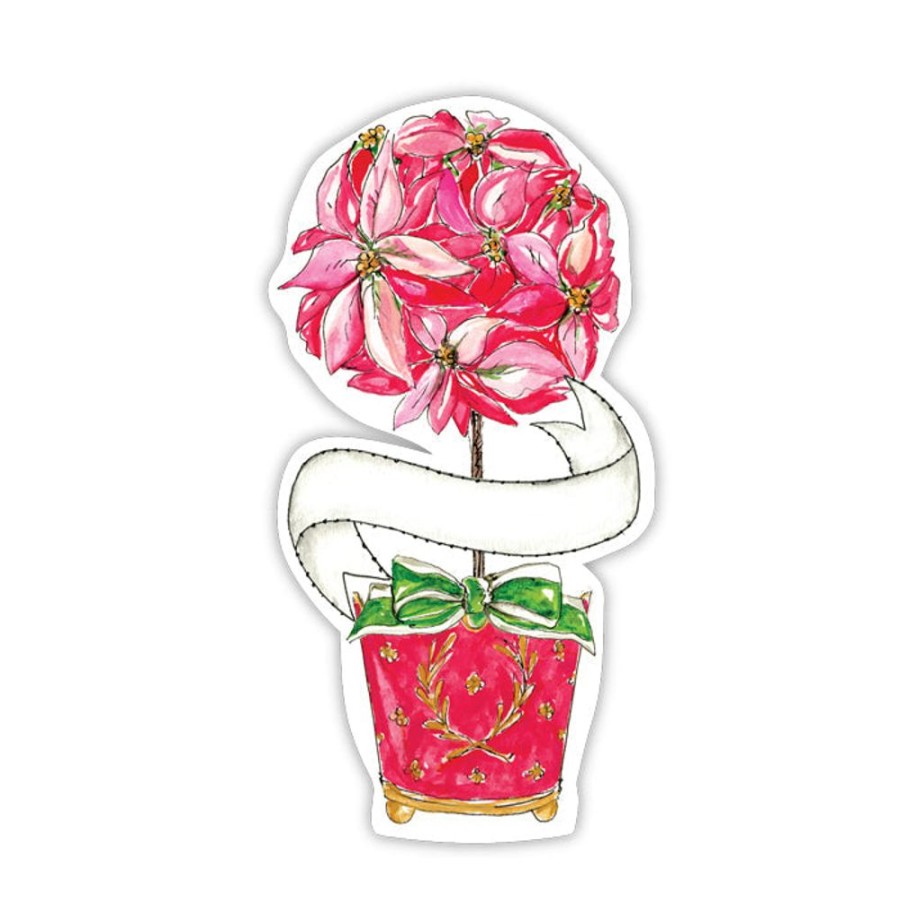 Seasonal Rosanne Beck | Holiday Poinsettia Topiary Die-Cut Accents