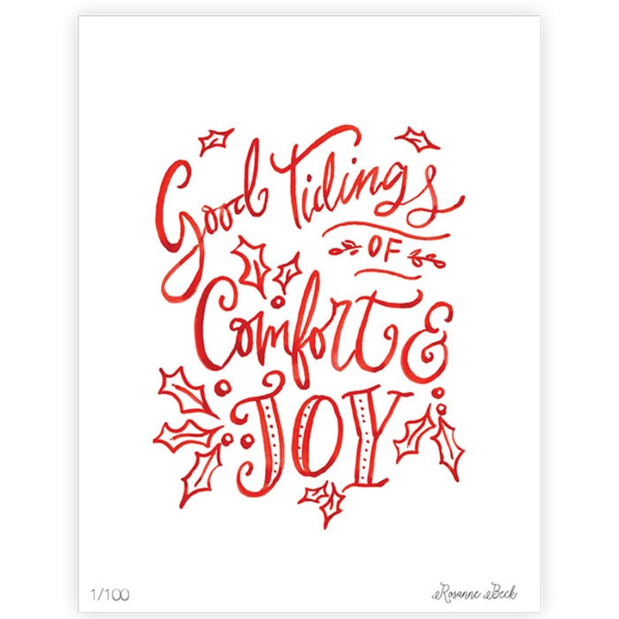 Seasonal Rosanne Beck | Good Tidings Of Comfort & Joy Art Print