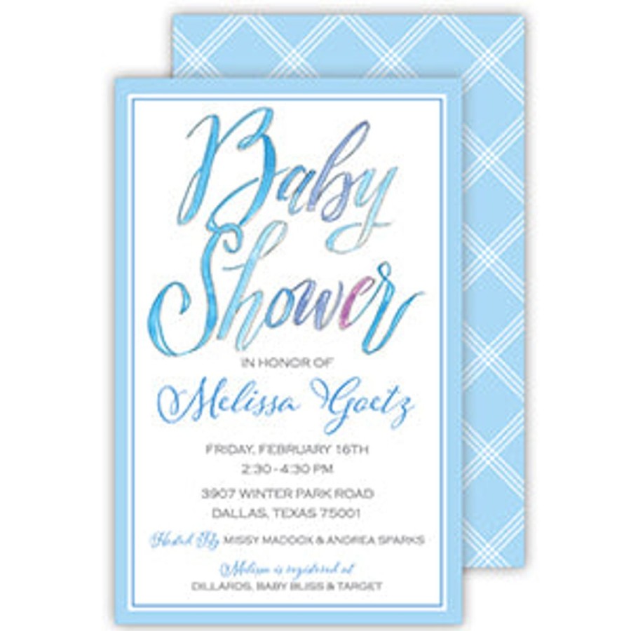 Invitations Rosanne Beck | Baby Shower Blue Large Flat Invitation