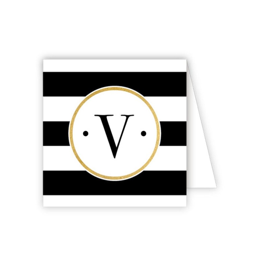 Monograms Rosanne Beck | Black Stripe V Enclosure Card