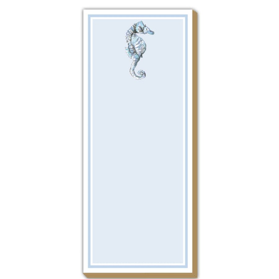 Notes & Pads Rosanne Beck | Coastal Blue Sea Horse Luxe Skinny Pad