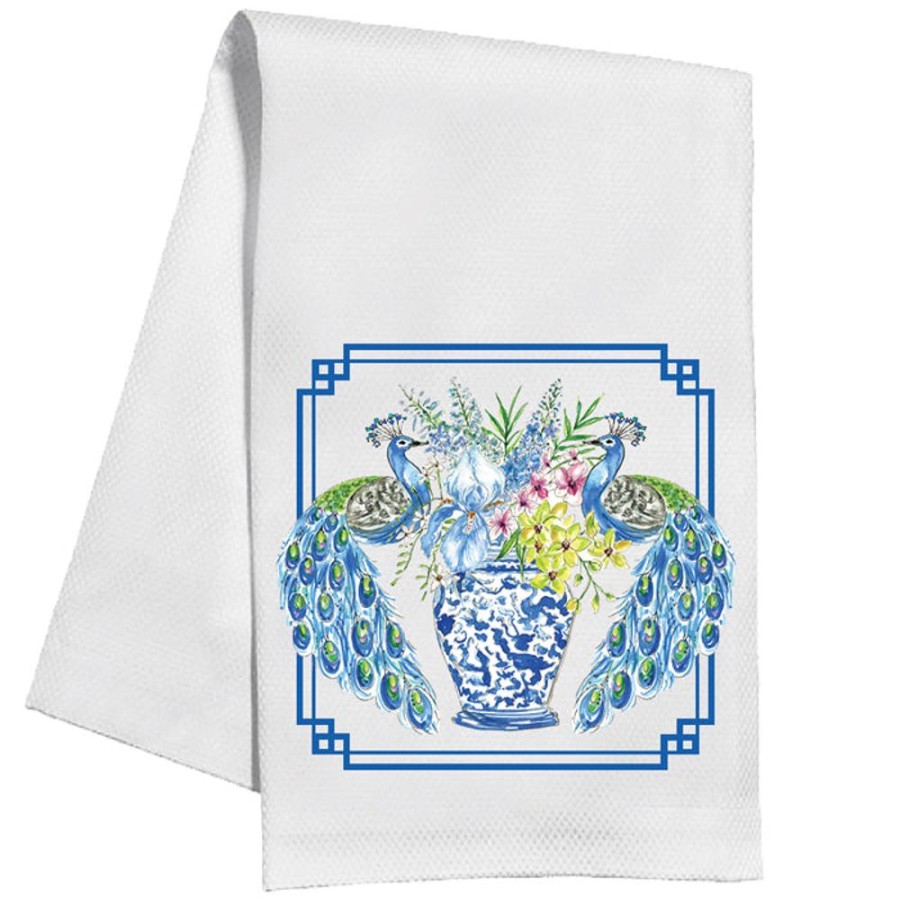 Home & Entertaining Rosanne Beck | Handpainted Peacocks Kitchen Towel