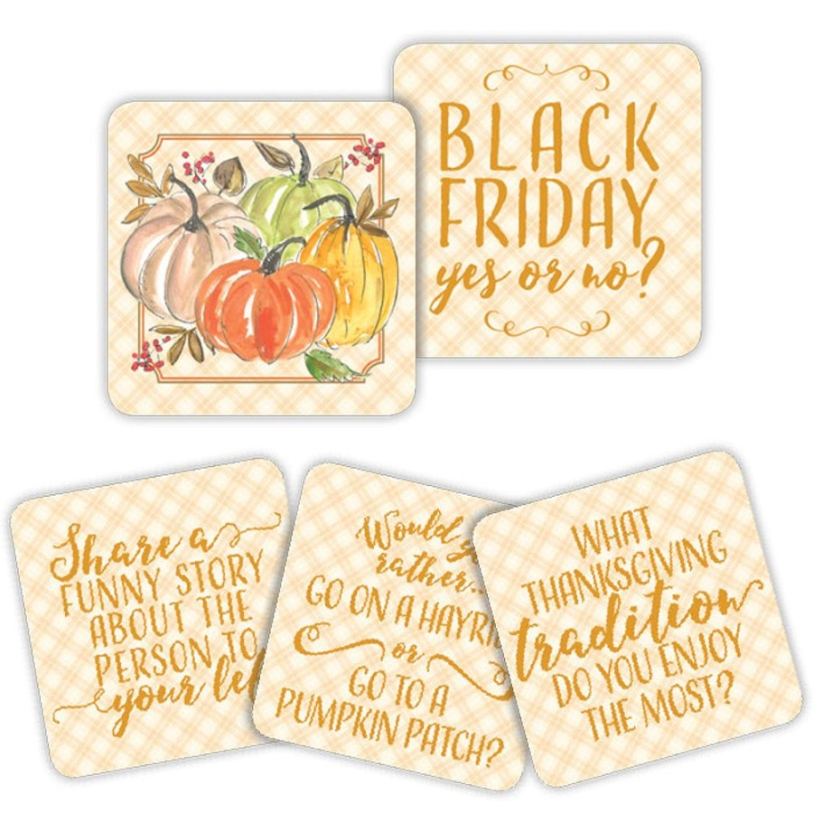 Invitations Rosanne Beck | Handpainted Assorted Pumpkins Conversation Coasters