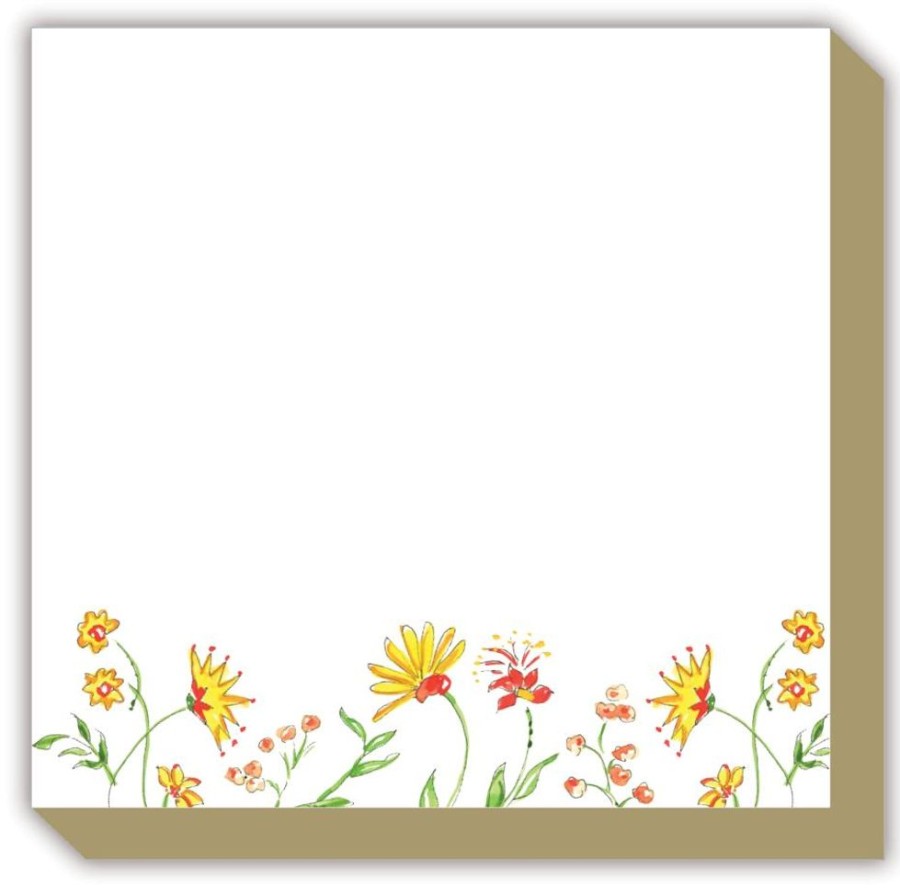 Notes & Pads Rosanne Beck | Mixed Floral Yellow Luxe Notepad