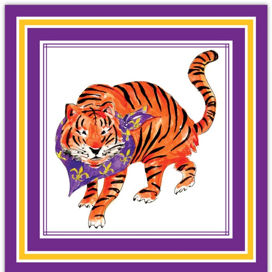 Seasonal Rosanne Beck | Purple & Gold Tiger Square Placemats