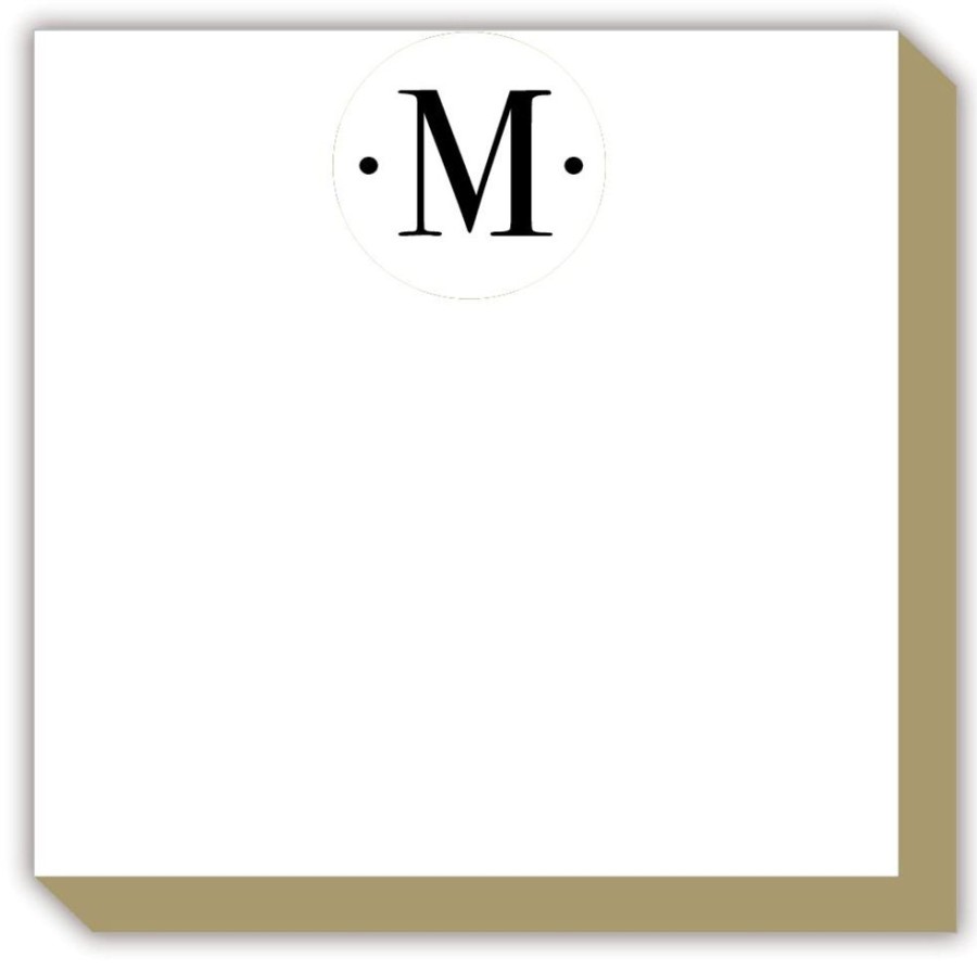 Monograms Rosanne Beck | Black Stripe M Luxe Notepad