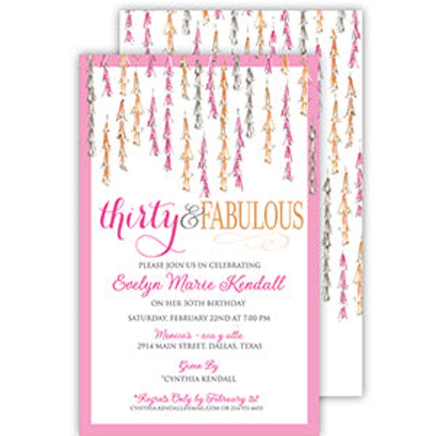 Invitations Rosanne Beck | Handpainted Tassels Large Flat Invitation