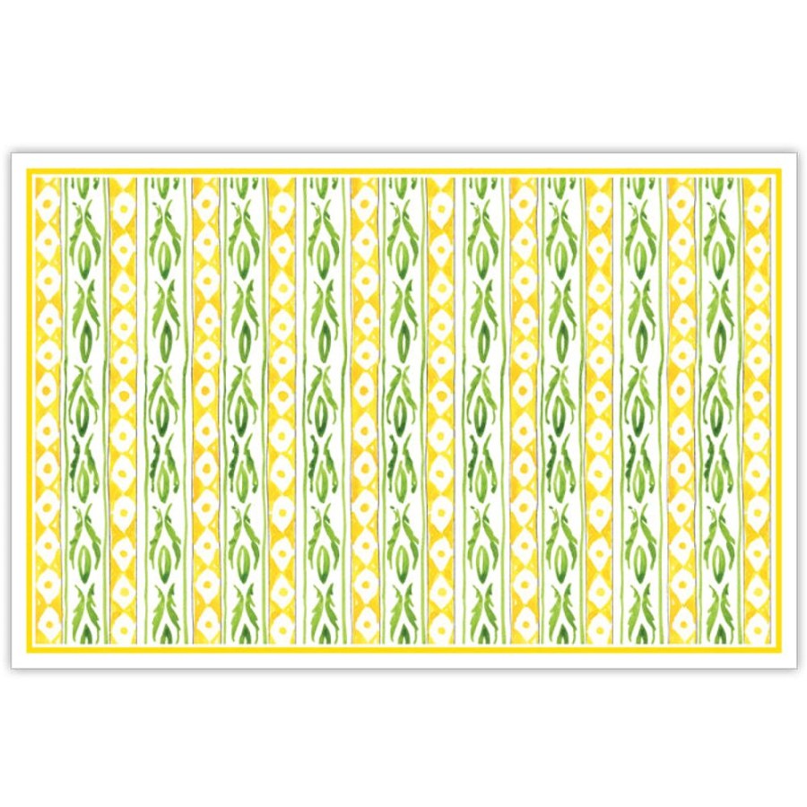 Home & Entertaining Rosanne Beck | Two Green And Yellow Designs Placemats