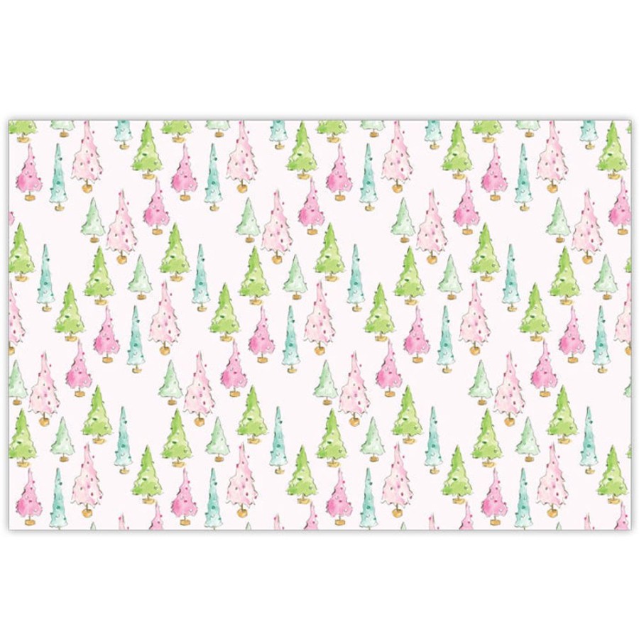 Seasonal Rosanne Beck | Pastel Holiday Trees Pattern Placemats