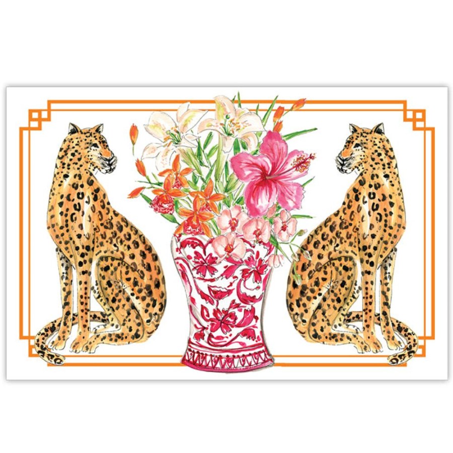 Home & Entertaining Rosanne Beck | Handpainted Cheetahs Placemats