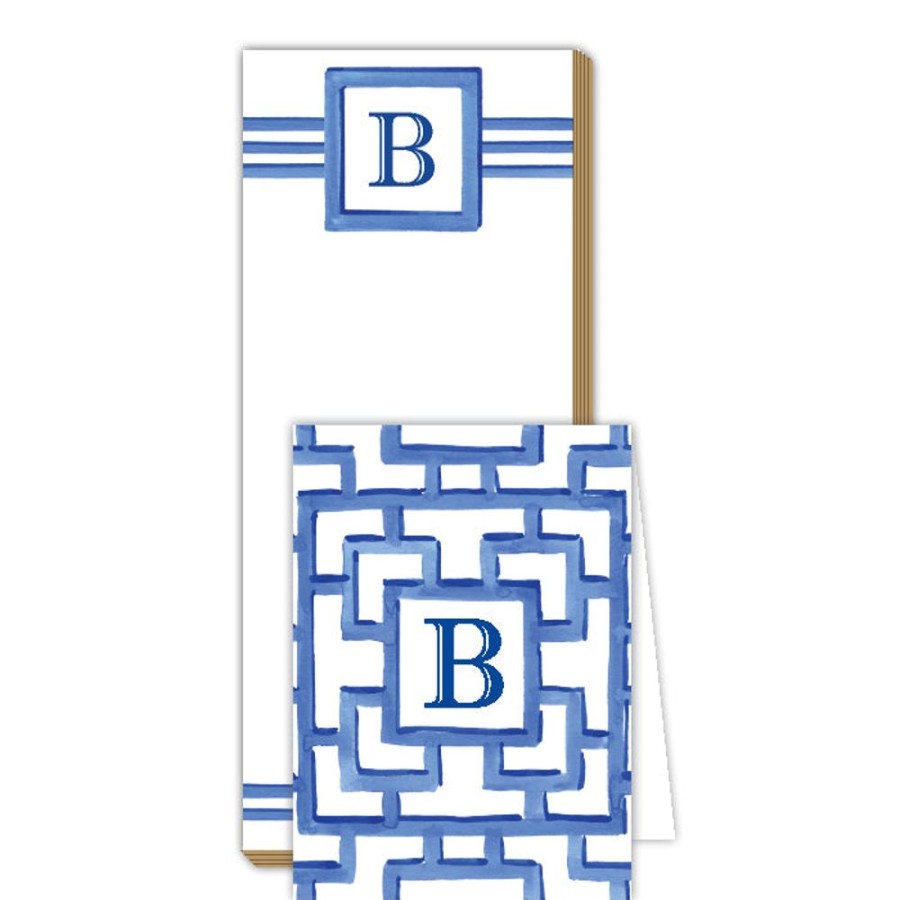 Monograms Rosanne Beck | Lattice Monogram B Notepad Note Set