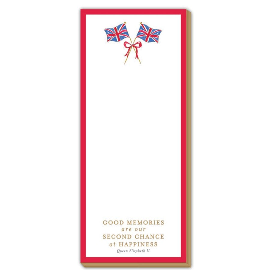 Notes & Pads Rosanne Beck | Qeii Crossed British Flags Luxe Skinny Pad