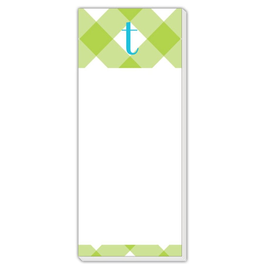 Monograms Rosanne Beck | Buffalo Check T Skinny Notepad