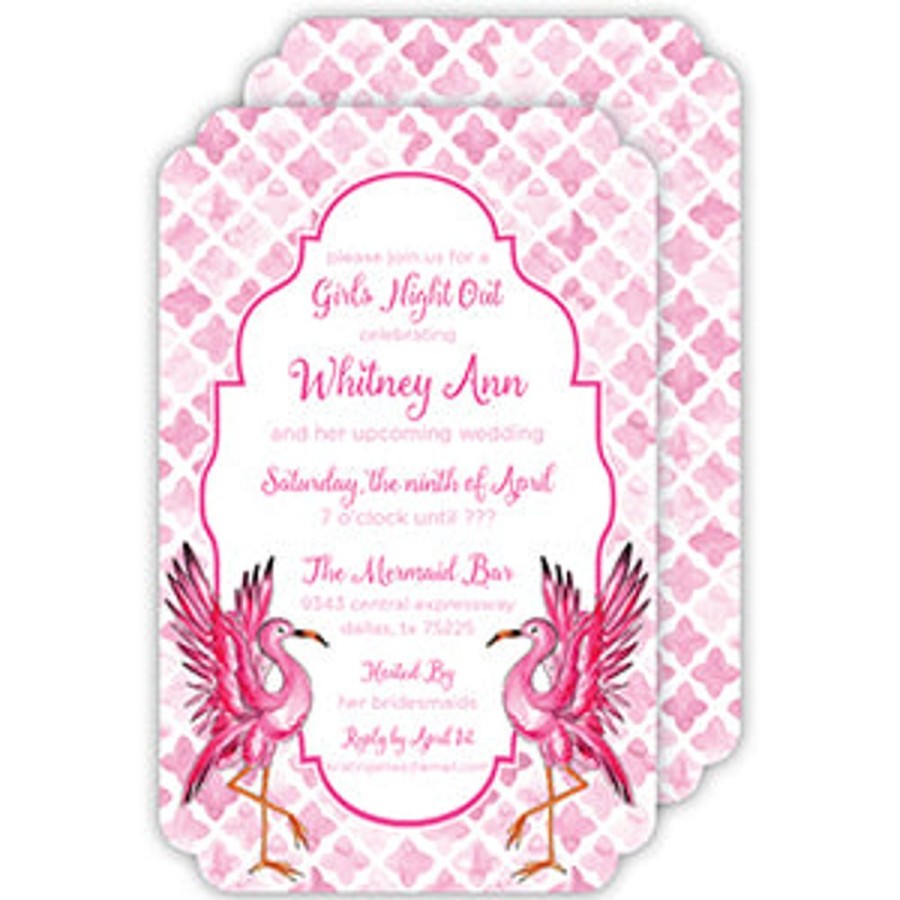 Invitations Rosanne Beck | Flamingo Duo Large Die-Cut Invitation