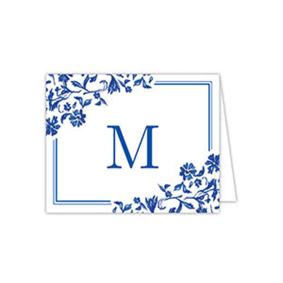 Notes & Pads Rosanne Beck | Blue And White Monogram M Folded Note