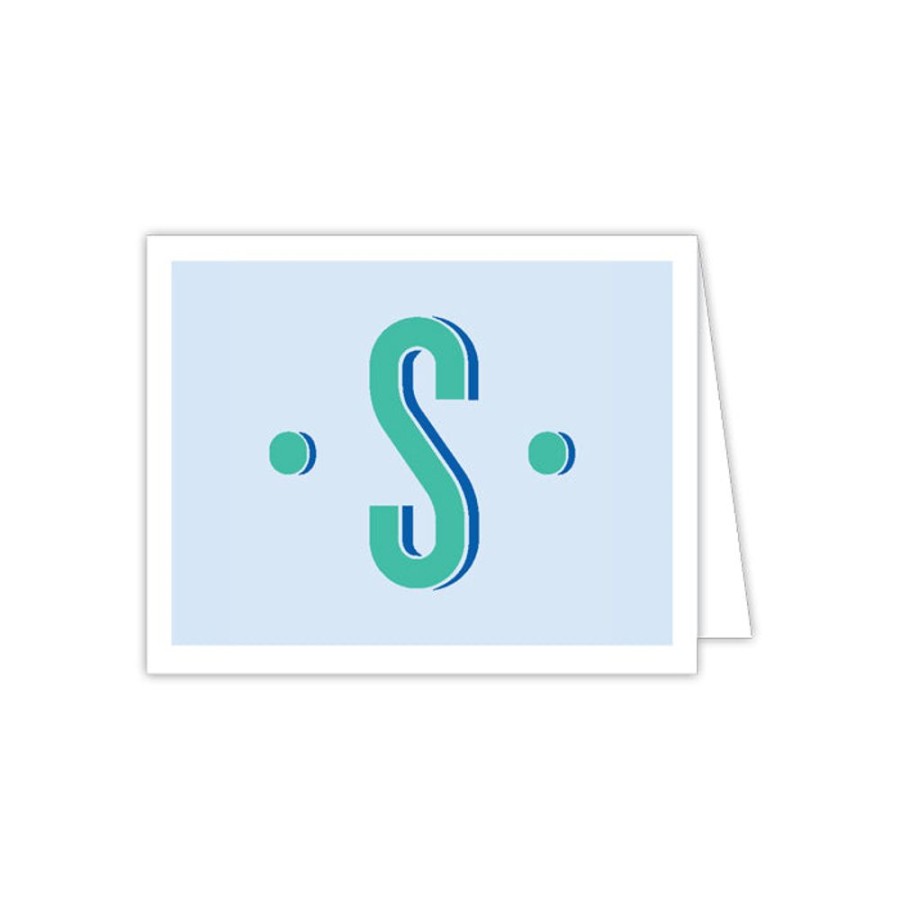 Monograms Rosanne Beck | Color Block Monogram S Folded Note