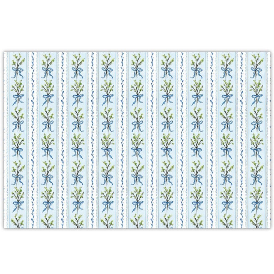 Home & Entertaining Rosanne Beck | Blue Florals Stripe Pattern Placemats