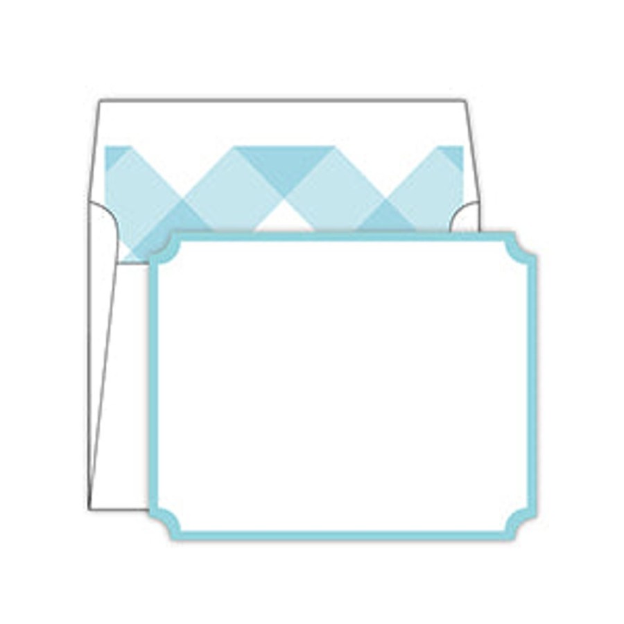 Notes & Pads Rosanne Beck | Turquoise With Buffalo Check Liner Die-Cut Social Set