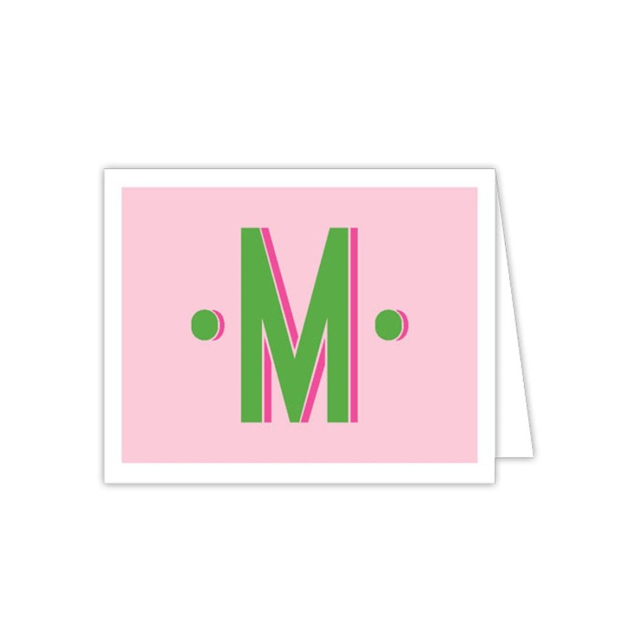 Monograms Rosanne Beck | Color Block Monogram M Folded Note