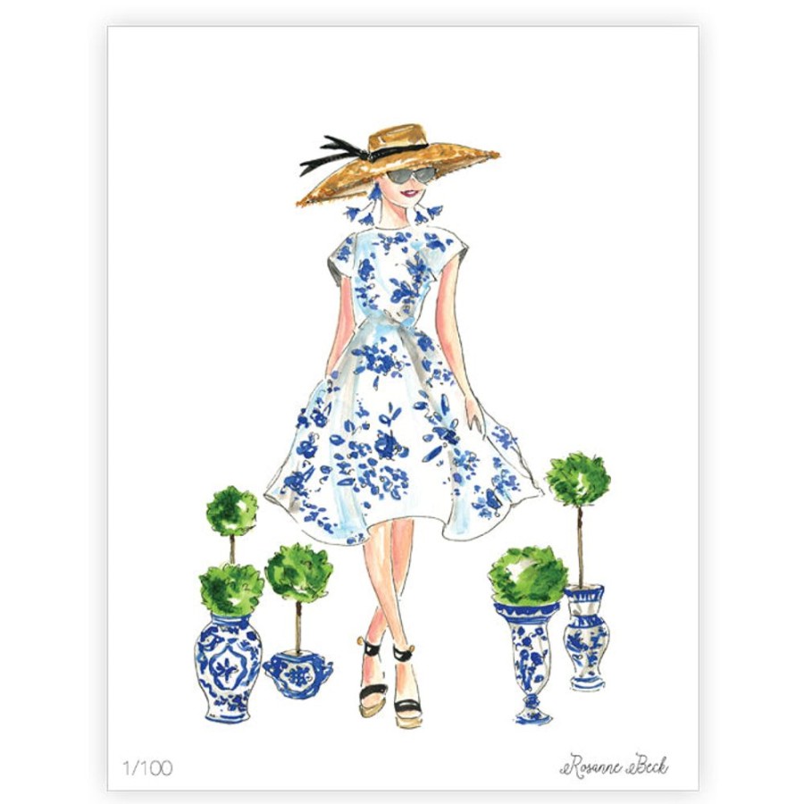 Home & Entertaining Rosanne Beck | Blue Fashionista Watercolor Art Print