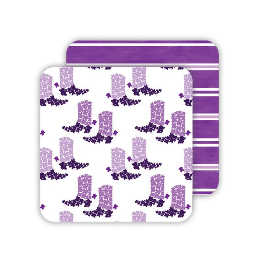 Seasonal Rosanne Beck | Honey+Hank Purple Boot Paper Coasters