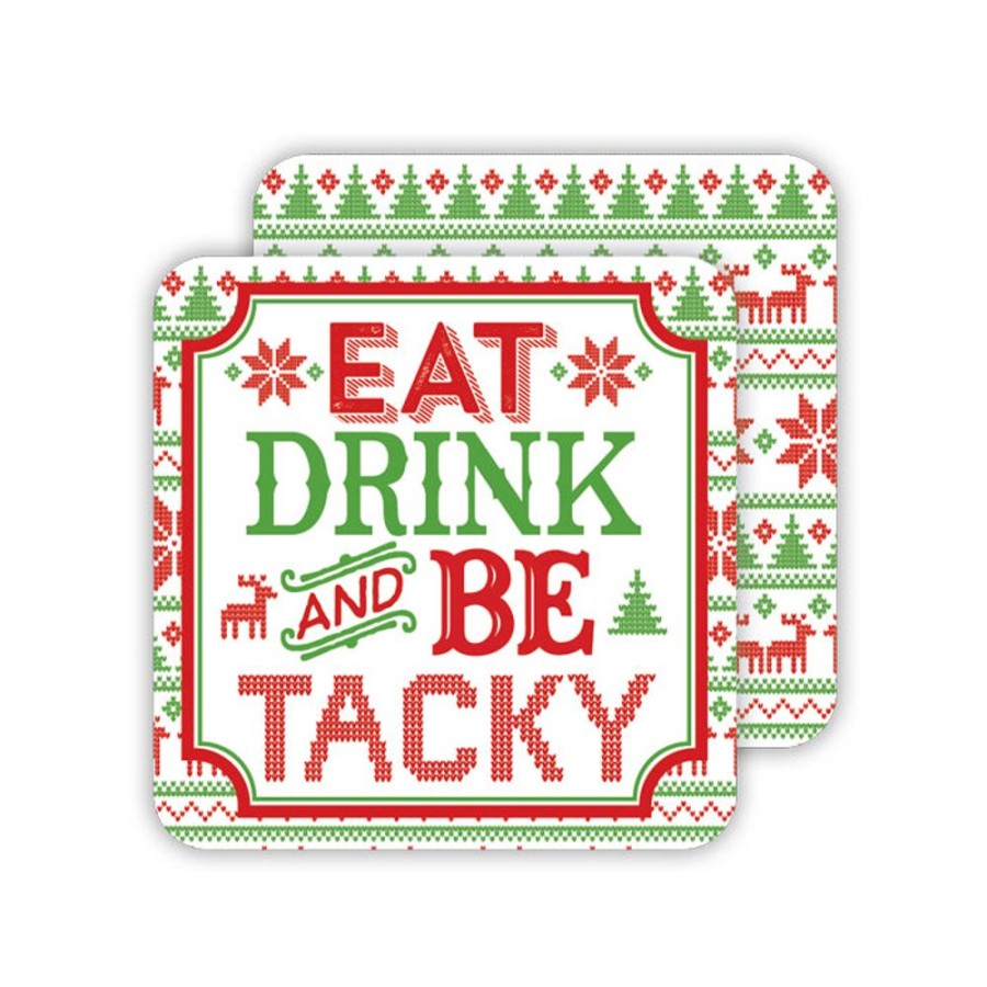 Invitations Rosanne Beck | Eat, Drink And Be Tacky Paper Coasters