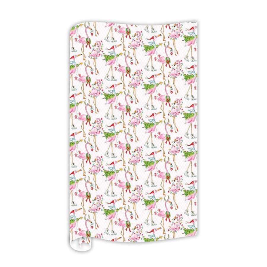 Seasonal Rosanne Beck | Holiday Flamingo Pattern Wrapping Paper