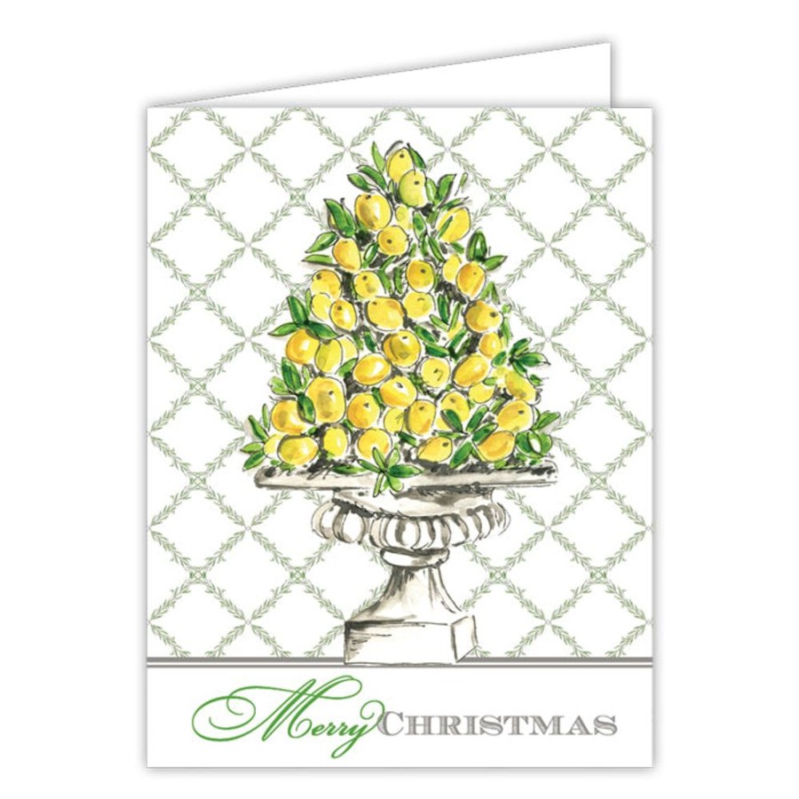 Invitations Rosanne Beck | Merry Christmas Lemon Topiary Greeting Card