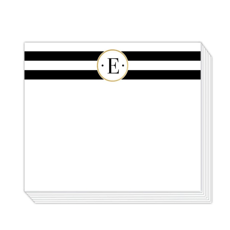 Monograms Rosanne Beck | Black Stripe E Notepad