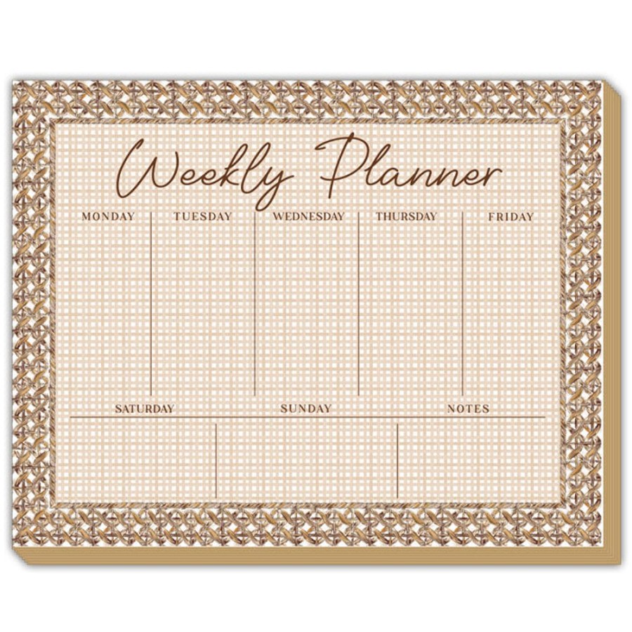 Notes & Pads Rosanne Beck | Coastal Braided Rattan Luxe Planner