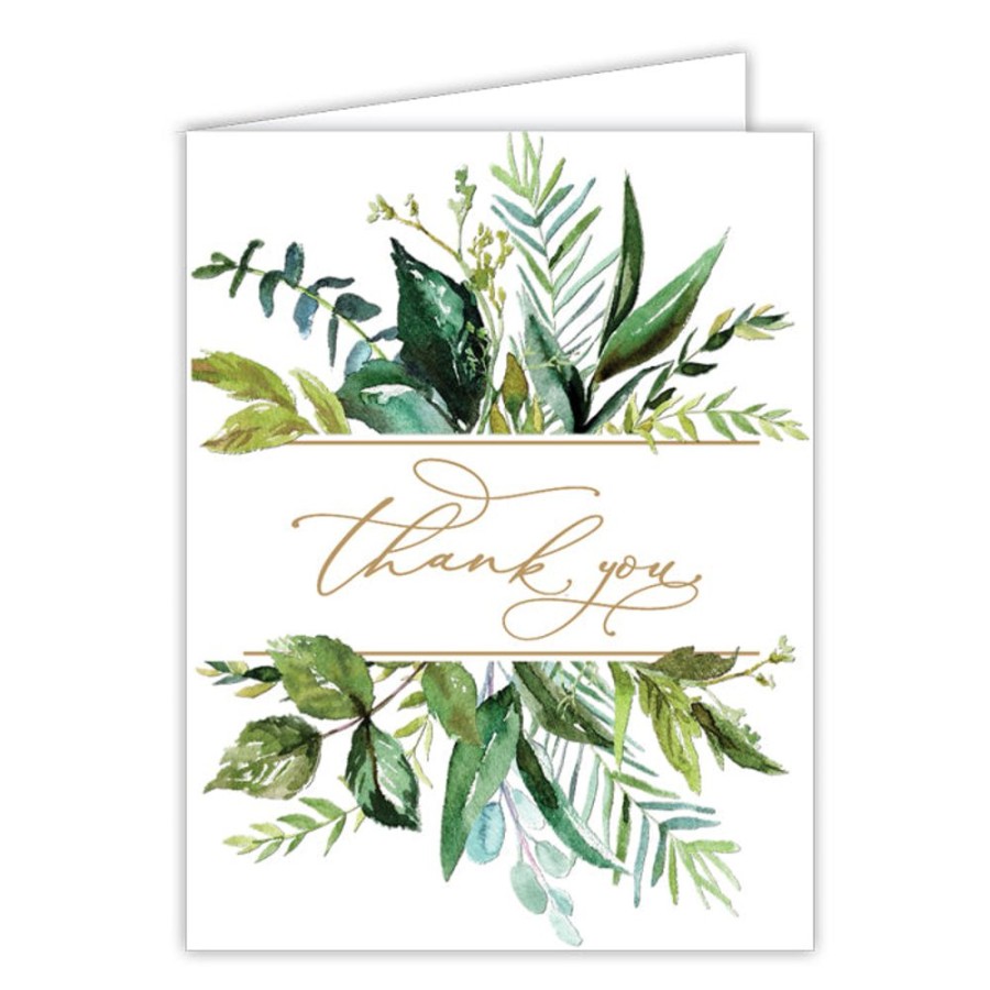 Seasonal Rosanne Beck | Thank You Greenery Sprigs Small Folded Greeting Card