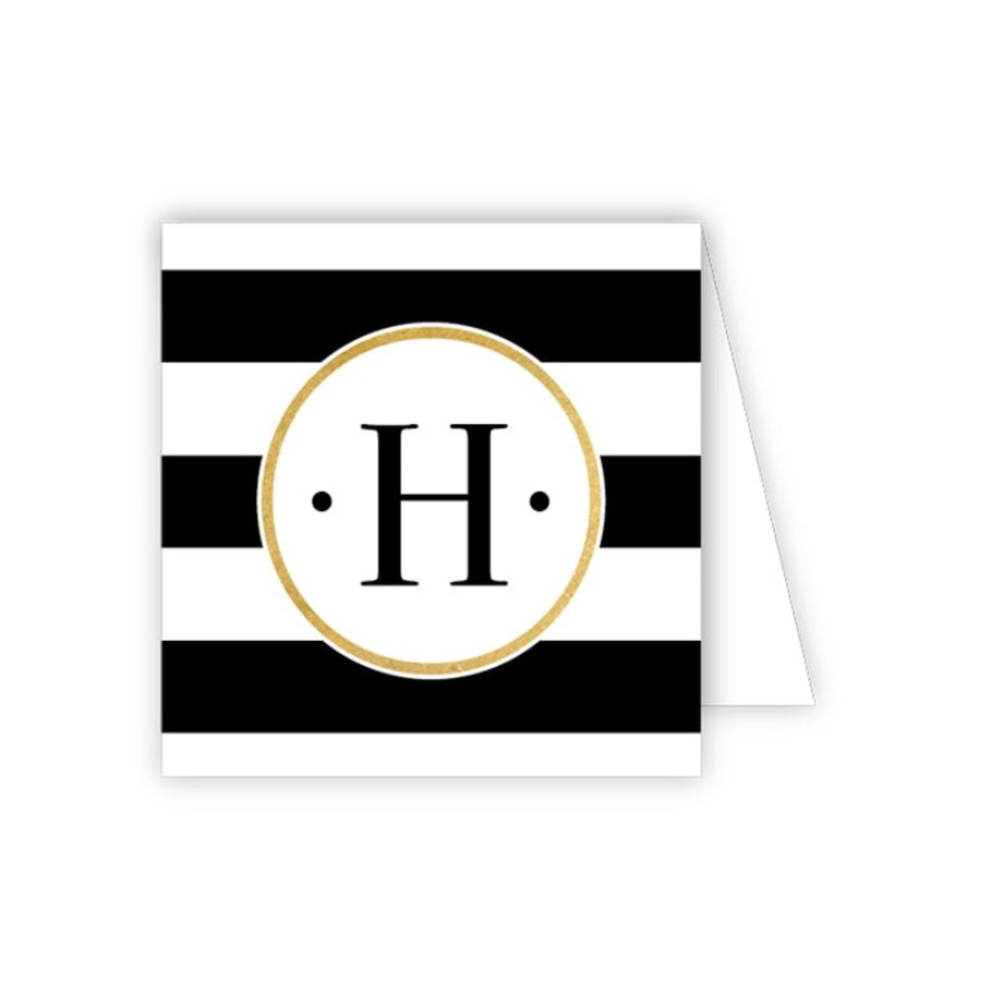 Monograms Rosanne Beck | Black Stripe H Enclosure Card