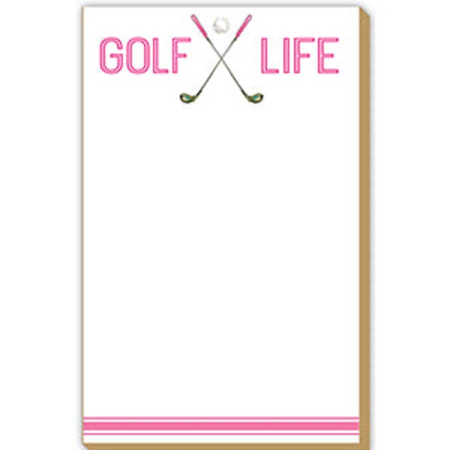 Notes & Pads Rosanne Beck | Pink Golf Life Large Notepad