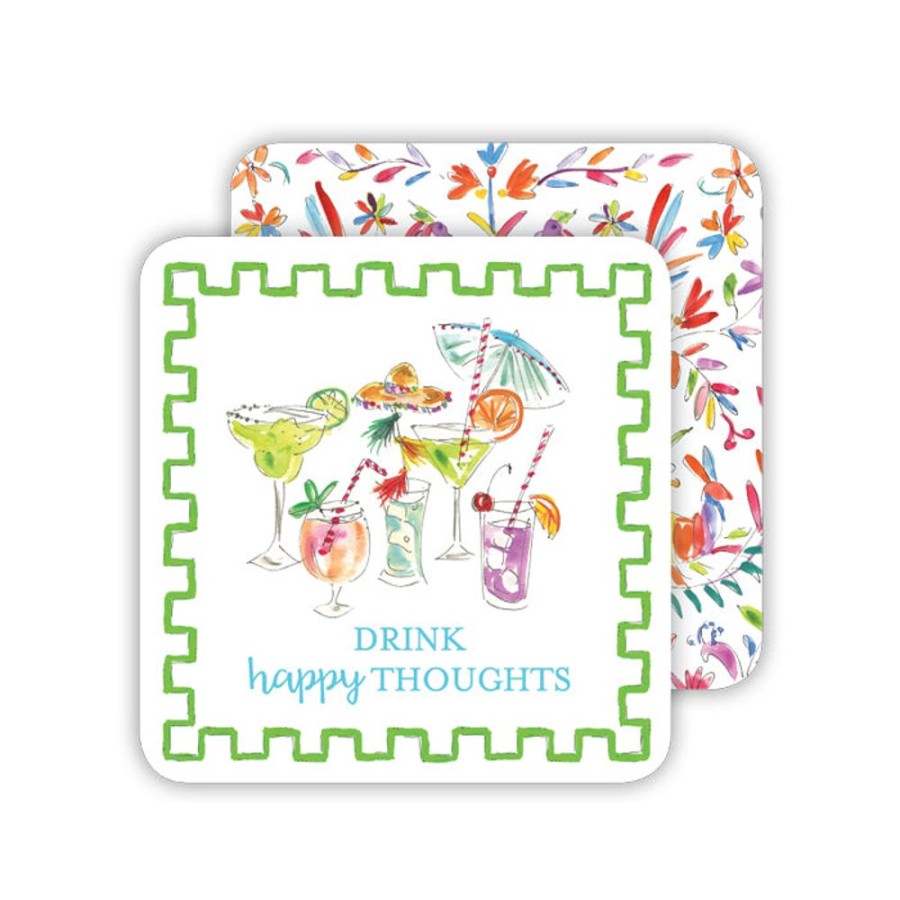 Home & Entertaining Rosanne Beck | Drink Happy Thoughts Paper Coasters