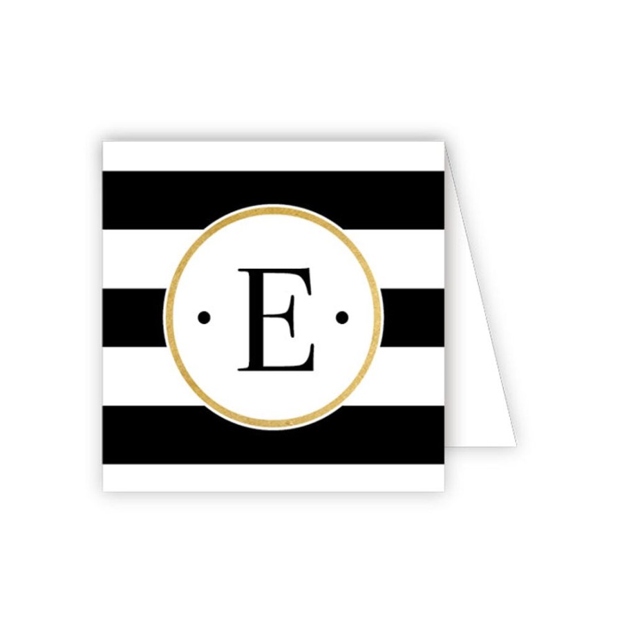 Monograms Rosanne Beck | Black Stripe E Enclosure Card